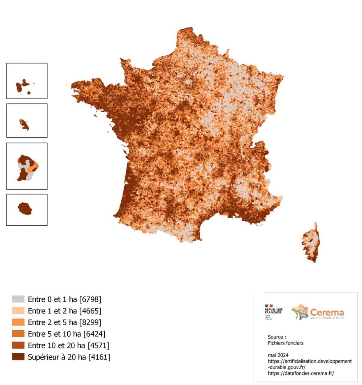 Carte de l’occupation et de l’artificialisation des sols en France